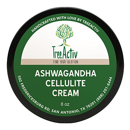 TreeActiv Ashwagandha Cellulite Cream | Anti Cellulite Treatment | Natural Cellulite Remover from Legs and Body | Caffeine, Pink Grapefruit and Grapeseed Essential Oil, Aloe, Cocoa Bioferment 8oz