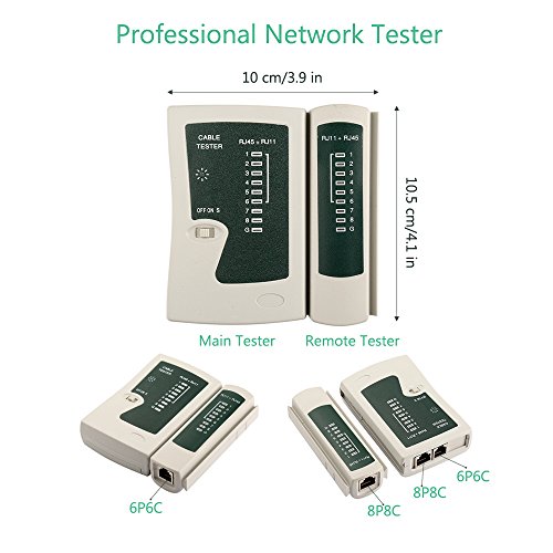 Network Tool Kits Professional- Net Computer Maintenance LAN Cable Tester 9 in 1 Repair Tools,8P8C RJ45 Connectors ,Cable Tester,Screwdriver ,Crimp Pliers ,stripping pliers Tool Set