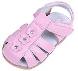 Femizee Girls Casual Leather Closed Toe Flower Princess Dress Sandal(Toddler/Little Kid)