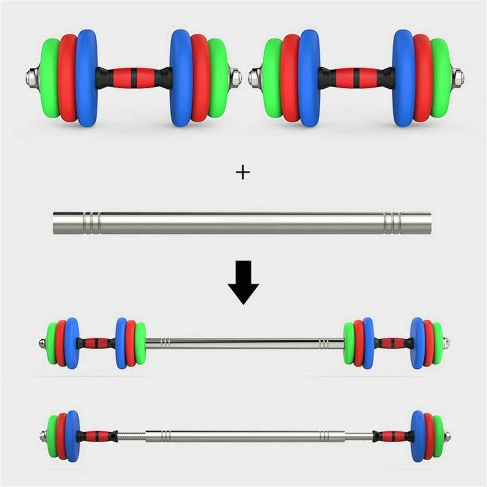 Qiuli Dumbbell Set With Box, Household Fitness Equipment Plastic Dip In Dumbbell, 2 In 1 Colored Dumbbell & Barbell 20Kg Strength Training