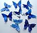 BLUE Small Assorted Set of 12 Edible Wafer Paper Butterflies © 1.75