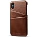 Case Compatible for Iphone X, Wallet Phone Case, Slim PU Leather Back Case Cover With Credit Card Holder Brown Case