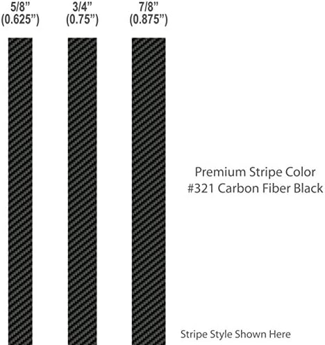 7/8" Pinstripes / CARBON FIBER BLACK / Premium 3M Vinyl / custom car truck auto vehicle boat bike motorcycle van sticker solid stripe decal .875" inch wide / By 1060 Graphics. (7/8" W x 6 Foot Long)