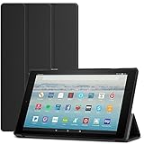 Infiland All-New Fire HD 10 2017 Case - Tri-Fold Ultra Slim Stand Smart Case Cover with Auto Sleep/Wake for All-New Amazon Fire HD 10 (7th Generation, 2017 Release), Black