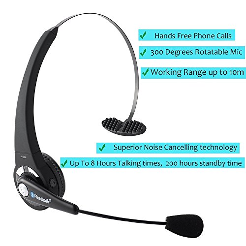 Bluetooth Trucker Headset,TURN RAISE Bluetooth headset with microphone