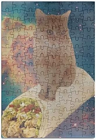YYGOODS Cat In Space Amusing Jigsaw Puzzle A4 Picture Print Jigsaw Size 120 Pieces
