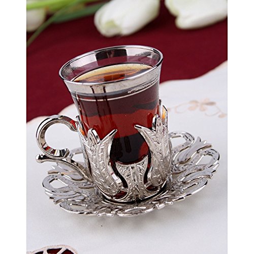 Set-of-6-Turkish-Style-Tea-Glasses-with-Brass-Holder-Saucer-and-Spoons-Set-Silver-Plated-24-Pieces-Decorated-Silver-by-BOSPHORUS