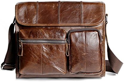 Genuine Leather Casual Retro Messenger Shoulder Bags For Men,Brown Crossbody Bag