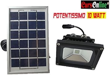 CursOnline® Foco Proyector LED con Panel Solar y batería ...