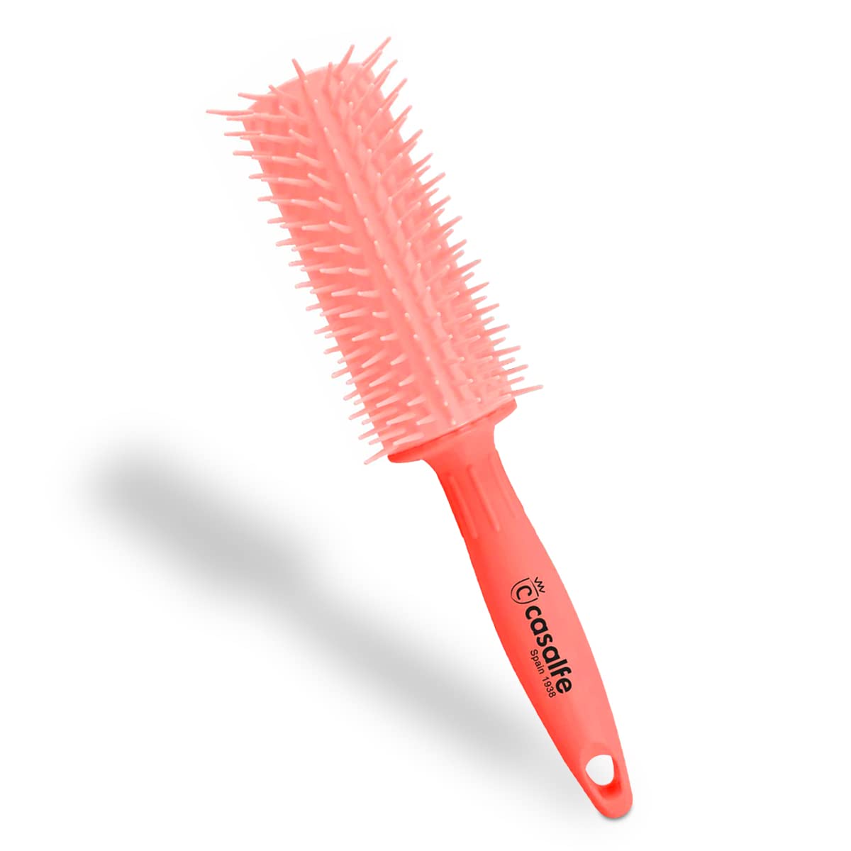 PRO Curly Brush - No Pull Brush for Curly/Rebel Hair - Hair Brush with Flexible Picks and Nano Textured - Prevents Hair Breakage - Pink - Casalfe