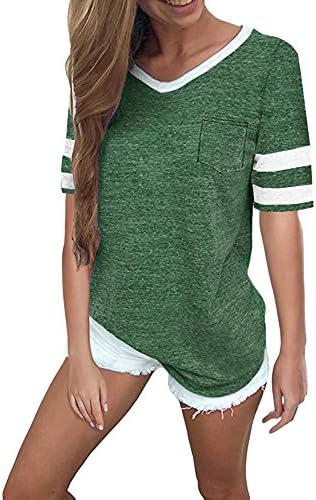 Clearance Women Shirts Teen Girls Casual V Neck Short Sleeve Blouse T Shirt Vest Tops Tank Tops for Summer