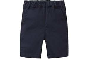 LittleSpring Boys Uniform Shorts Pull On Chino Flat Front School Performance Shorts