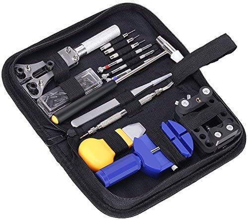 Watch Repair Kit Case, MOCCO Professional Complete Spring Bar Tool Set for Watchband Adjustment, Changing Watch Batteries, Exchange Watch Bands Straps with Carrying Case
