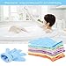 Shower Gloves Exfoliating Scrub 6pcs (3 Pairs), Bathroom Nylon Stretch Body Wash Bath Loofah Gloves to Remove Dead Skin Cells & Massage Skin for Women Kids Dry Oily Rough Skin (M Size)