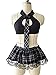 M_Eshop Plus Size Schoolgirl Lingerie Set Sexy Uniform Cosplay Skirt (XXXL) Black