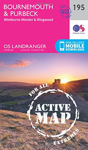 Bournemouth & Purbeck Map | Weatherproof | Wimborne Minster & Ringwood | Ordnance Survey | OS Landranger Active Map 195 | England | Walks | Cycling | Days Out | Maps | Adventure