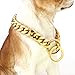Dogs Plated Gold Stainless Steel Curb Cuban Link Chain Necklace 12