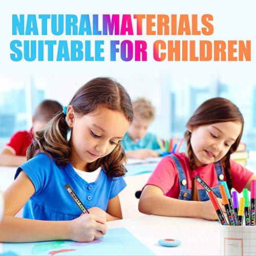 Acrylic Paint Pens, 12 Colors Acrylic Marker Pens Permanent Drawing Pens for Rock Painting,Gift Card Making, Painting, DIY Photo Album, Scrapbook Crafts,Journal,Doodling,Planning,Highlighting