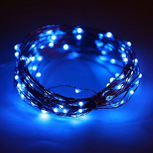 Eastchina®| 5m/17ft Battery Powered Led Copper Lights, Led String Lights, With 50 Micro Super Bright Leds, Battery Powered Led Tree Lights, Good For Wedding, Birthday, Festival, Kid's LED Gift, New Year lights, Valentine's Day,Christmas Party, Decoration, Car And Outdoor Use (Blue)
