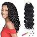 VRHOT 6Packs 18'' Wavy Senegalese Twist Crochet Hair Braids Wavy Ends Free Synthetic Hair Extensions Braiding Hair Havana Mombo Dreadlocks 1B 18 inch 35strands/pack (18'' (6packs/lot), 1B#)