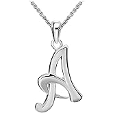 SEA OF ICE Letter Initial Necklace, Alphabet Letter Pendant Necklace, Sterling Silver, Gold, Rose Gold Necklace for Women, Elegant Initial Necklaces, Personalized Custom Women's Necklaces