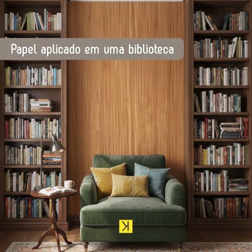Papel de Parede Adesivo Vinílico Madeira Lavável Autoadesivo 5m x 45cm Estilo Contemporâneo (Cumaru)