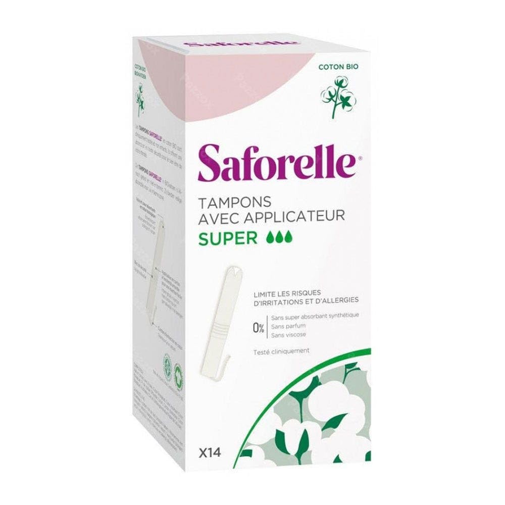 Saforelle Coton Protect 14 Tampons Super with Applicator