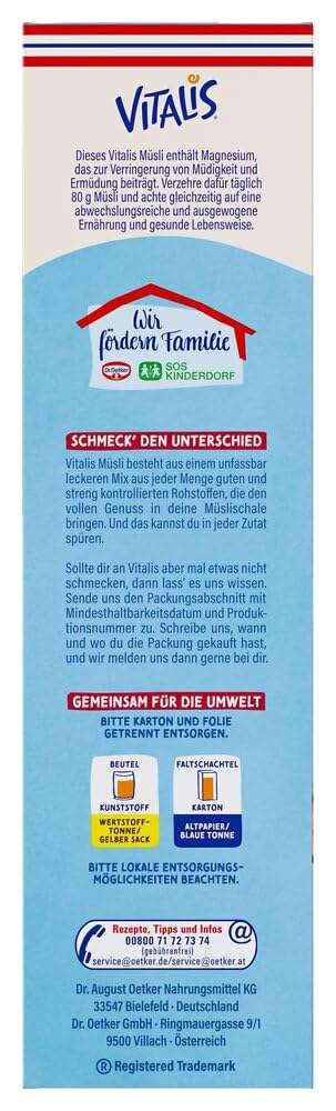 Dr. Oetker Vitalis Weniger Süß Knusper Frucht: Knuspermüsli mit Cranberries und Apfelscheiben, 6er Packung, (6 x 500g) 7