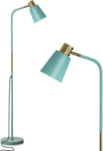 LALISU Floor Lamp Industrial Green Adjustable Metal Heads E27 Socket