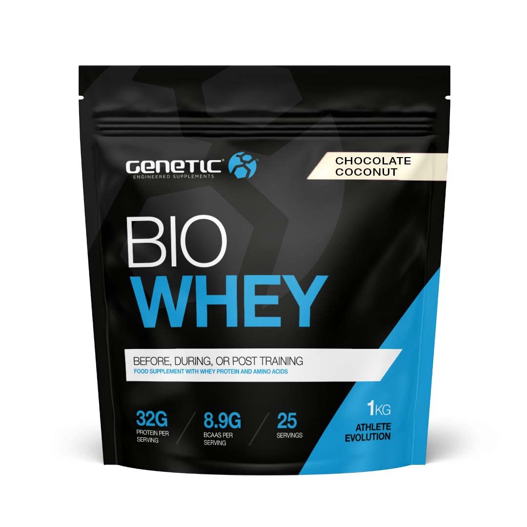 Genetic Supplements Whey Protein Powder – Whey Protein, Muscle Building Powder with BCAAs, Protein Shake, Chocolate Coconut, 25 Servings, 1kg Pouch