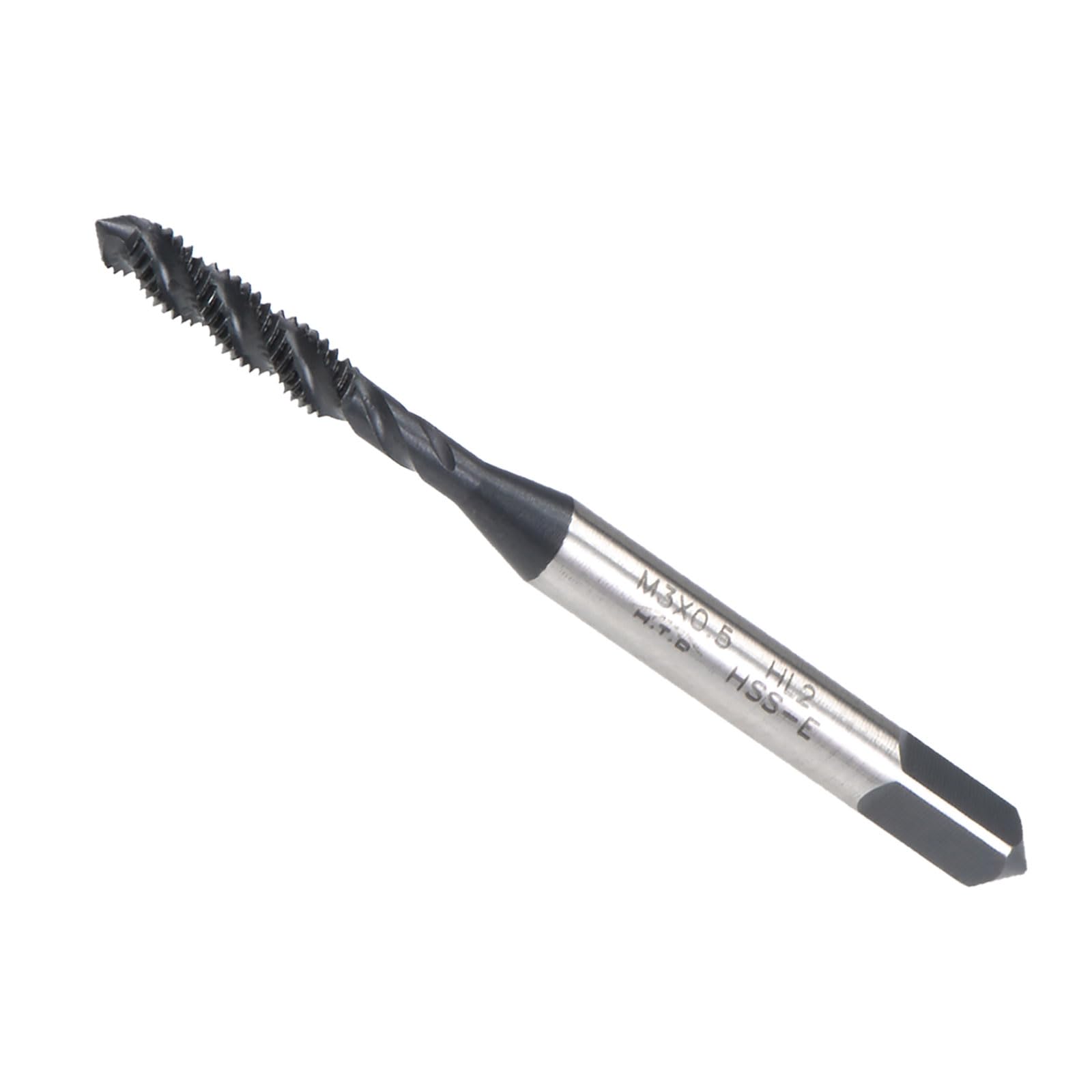 CoCud Spiral Flute Threading Tap, M3X0.5 Thread Size, Nitriding Coated HSS Tapping Tool - (Applications: for Processing Holes & Sticky Materials)