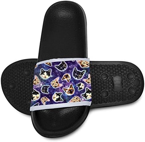 Cute Art Cat Unisex Kid Household Sandal Slipper Indoor Shower Flats Flip Flops Open toed Slide Shoes 10 B(M) US little Kid