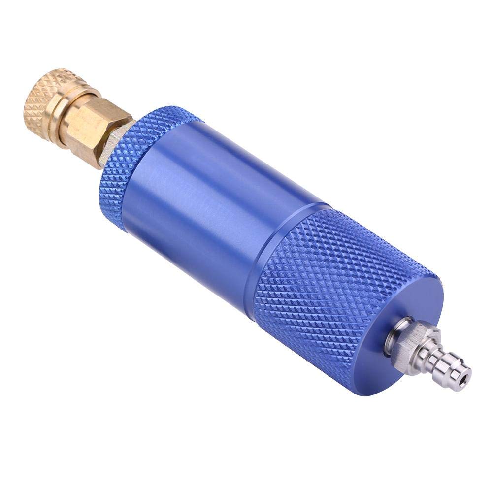 EVGATSAUTO Oil Water Separator, Aluminum Alloy Air Compressor Filter Moisture Water Trap Oil-Water Separator Regulator with Female Male Thread Blue Oil Filter