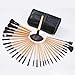 CoKate Makeup Brush Set, 32PC Eyebrow Shadow Makeup Brush Set with Pouch Bag Wooden