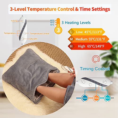 ARRIS Electric Heated Foot Warmers for Men and Women Foot Heating Pad