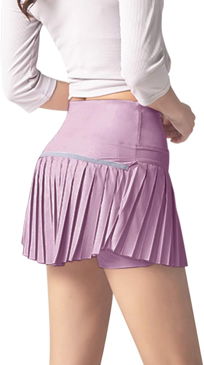 JoyGirl Damen-Tennisrock Mit Shorts – Plissiert, Hohe Taille, Mit Taschen, Für Sport & Alltag