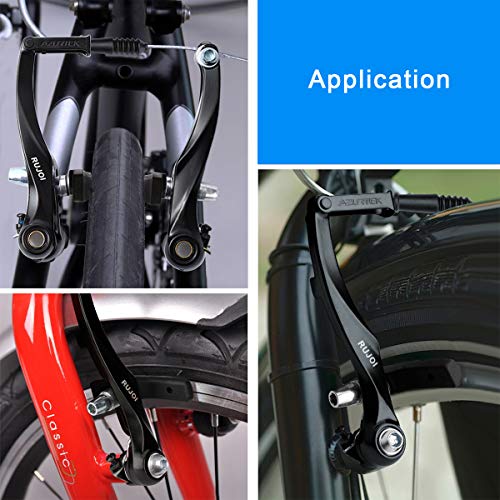 RUJOI Bike Brake kit V Type,110mm V-Brake Caliper,70mm Bike Brake Pads Set,Aluminum Bicycle Brake Lever,F/R Brake Housing and Cable, Brakes V Type Replacement Set for MTB, Road Bike,BMX,E Bike