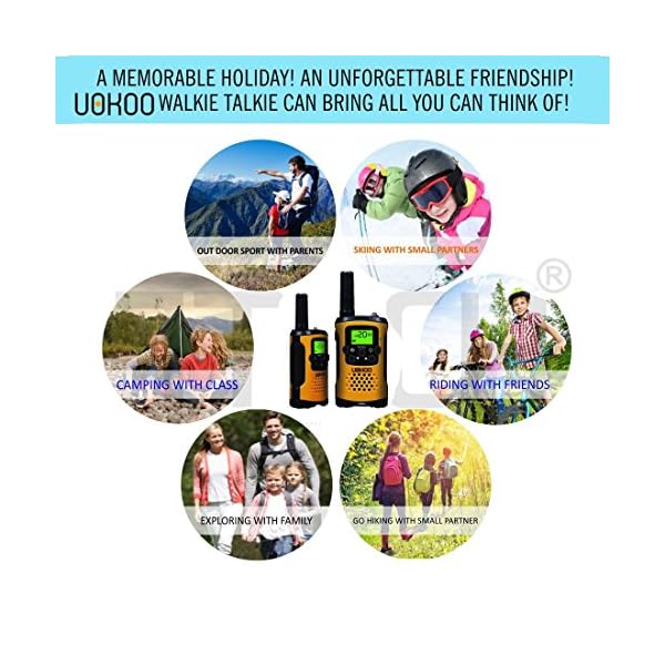 Kids-Walkie-Talkies-UOKOO-4-Mile-Range-22-Channel-FRSGMRS-Pair-of-Walkie-Talkies-for-Kids-Toys-1-Pair-Yellow