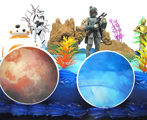 STAR WARS 22 Piece Birthday Cake Topper Featuring 6 Star Wars Figures and Decorative Themed Accessories - Thumbnail 4