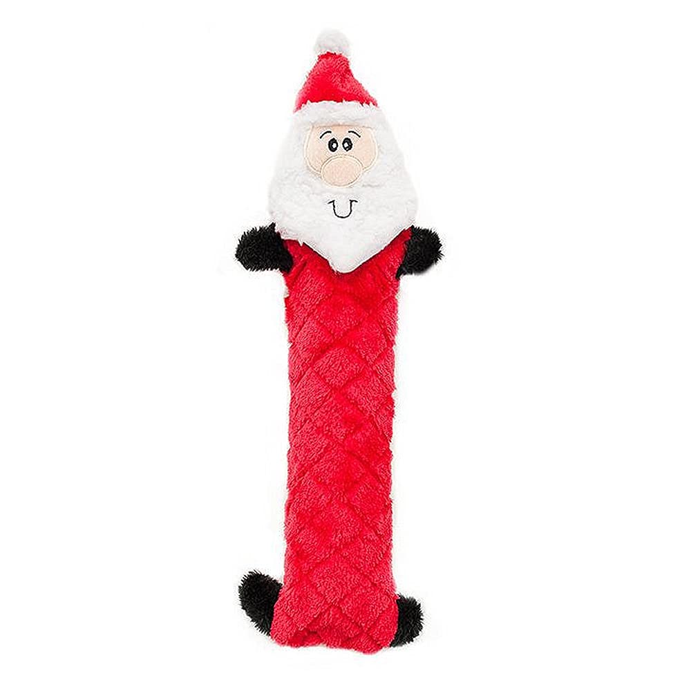 ZippyPaws Holiday Jigglerz Squeaky Santa Plush No Stuffing Dog Toy