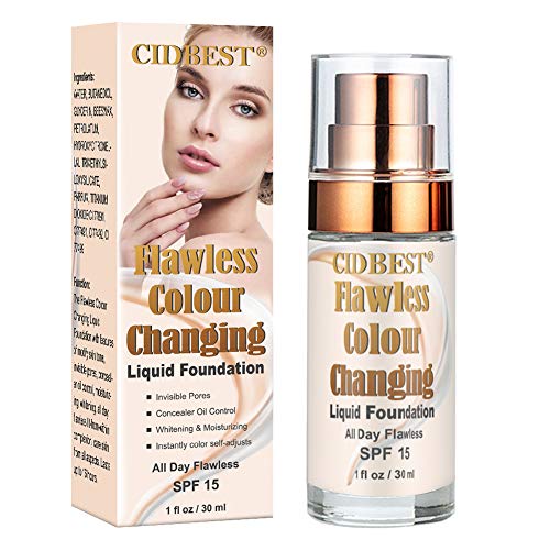 Flawless Finish Foundation, Foundation Cream, Finish Foundation-Colour Changing, Makeup Base Nude Face Moisturizing Liquid Cover, Suitable for ALL Skin Types, SPF15 - Thumbnail 6
