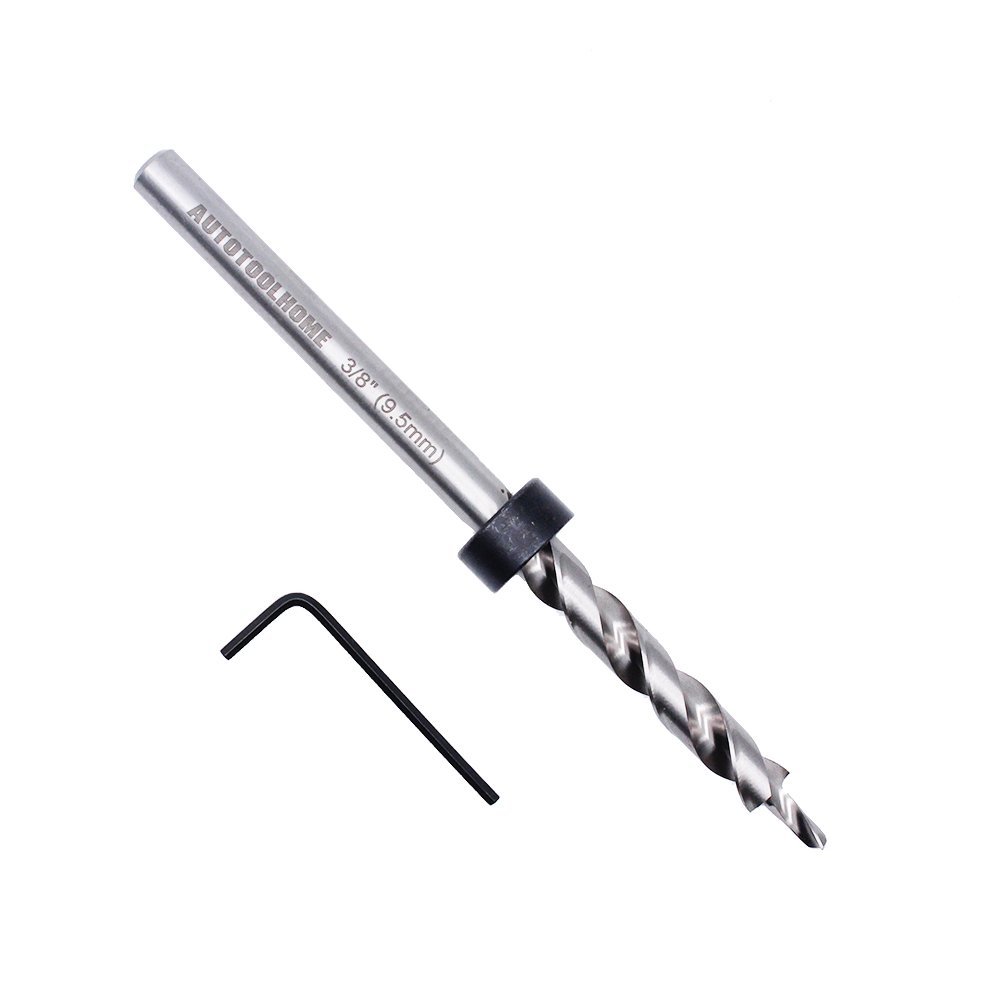 Photo 1 of AUTOTOOLHOME 3/8" drill bit with Depth Stop Collar 6.5" Length Replacement Twist Step for Manual pocket hole Jig Master System