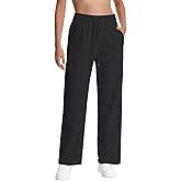 Auriviz Straight Leg Sweat Pants for Women High Waisted Baggy Sweatpants Drawstring Travel Workout Pants with Pockets