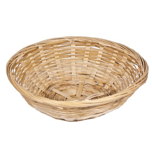 Get Goods Round 20cm Wicker Baskets - Weaved Bamboo - Kitchen Storage Hampers (12 Baskets)
