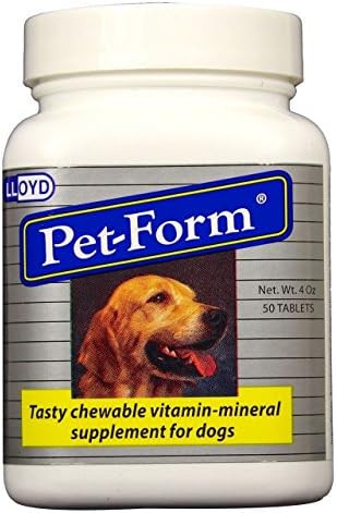 Pet-Form Tasty Chewable Vitamin-Mineral Supplement Tablets for Dogs 50 count