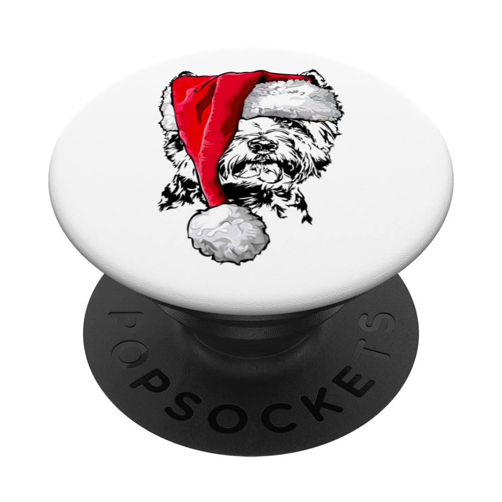 Santa West Highland White Terrier Christmas dog mom dog PopSockets Swappable PopGrip