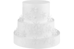 GEORLD 50pcs White Edible Cupcake Snowflakes Cake Toppers Decoration for Winter Frozen Theme Party