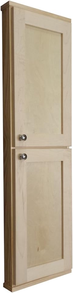 WG Wood Products Riviera on The Wall Spice Cabinet with 2.5" Deep Inside, 48", Unfinished Pine
