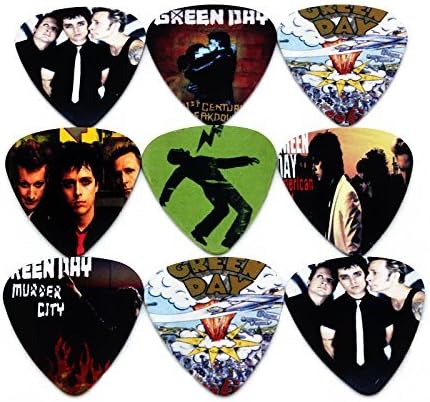 Green Day Guitar Picks Small Thin Gauge 10 Pack Bass Plectrum 0.46 mm Two Side Printing