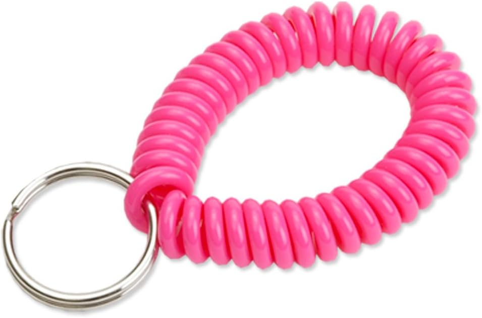Lucky Line 2” Spiral Wrist Coil with Steel Key Ring, Flexible Wrist